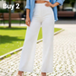 Pantalones casuales de pierna ancha para mujer en color sólido