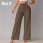 Pantalones casuales de pierna ancha para mujer en color sólido