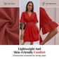 Vestido elegante con cuello en V con corte de encaje Detalles