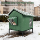 ⏳Oferta por tiempo limitado⏰Casita elevada para gatos de exterior, resistente a la intemperie: impermeable, aislada y plegable 🌧️
