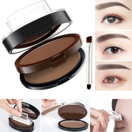 ⏳Precio especial por tiempo limitado⏰ Sello de cejas ajustable instantáneo: polvo para cejas de dos colores, resistente al agua y a las manchas. ¡Cejas naturales y pobladas en segundos! 💕🎀
