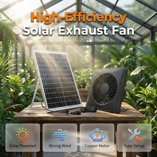 Kit de extractor de aire con energía solar para invernaderos y áticos