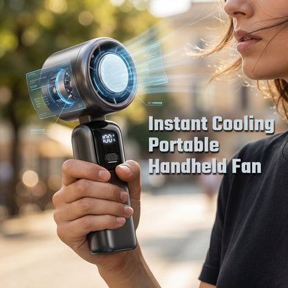 Ventilador portátil de mano de alta velocidad con nevera portátil
