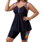 👙 ¡OFERTA LIMITADA 50% OFF! 💥 Traje de Baño Tankini Fluido con Top y Shorts para Mujer – Control de Abdomen, Boy Shorts, Soporte ✨