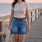 👖✨ Shorts Bermuda Mezclilla Mujer – Tiro Medio, Bolsillos Funcionales y Look Casual Perfecto 🌞👜