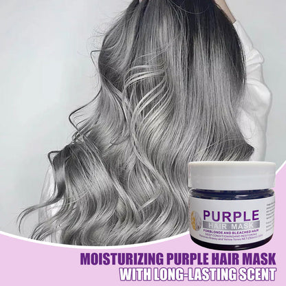 Máscara hidratante para el cabello púrpura con olor duradero