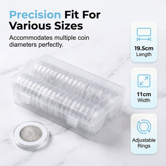 Kit de custodia protector de moneda de plástico transparente