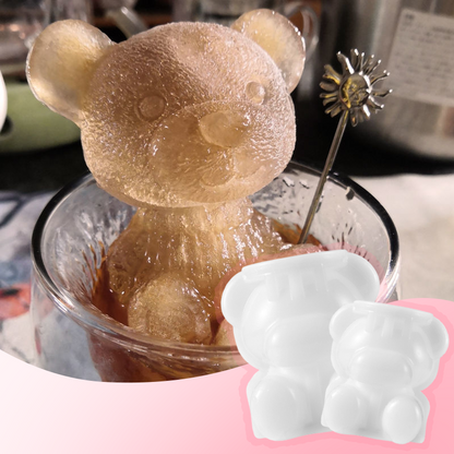 Bonito molde de silicona para cubitos de hielo con forma de osito