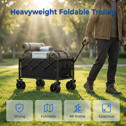 💥Exceptional Price🌟Collapsible Wagon Cart with Wheels—Durable, Convenient,Versatile,Practical