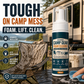 🏕️¡AHORA CON UN 50 % DE DESCUENTO! Limpiador en espuma para material de acampada al aire libre con toalla de limpieza: potente spray en espuma quitamanchas para sillas, mesas, neveras portátiles y carritos plegables de acampada