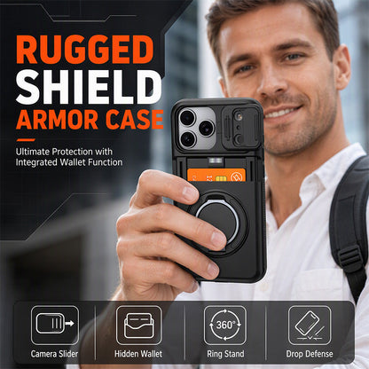 Funda antichoque para iPhone con tarjetero – Protección reforzada, cubierta deslizante para la cámara