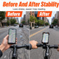 📱 Soporte para bicicleta con amortiguación: 4 ejes, cierre mecánico, manejo con una sola mano. ¡Perfecto para bicicletas eléctricas! 🚴‍♂️🔒