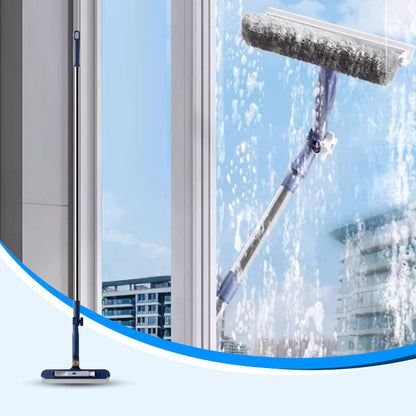 🪟 50% dto. Limpiacristales con escobilla para ventanas de gran altura – alcanza sin escaleras, limpia por ambos lados. Cristales impecables sin riesgo! ✨🛡️