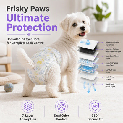 🐶💧 Pañales Desechables para Mascotas – Súper Absorbentes, Transpirables y con Ajuste Cómodo para Mantener a tu Perro o Gato Seco y Feliz 🐱✨