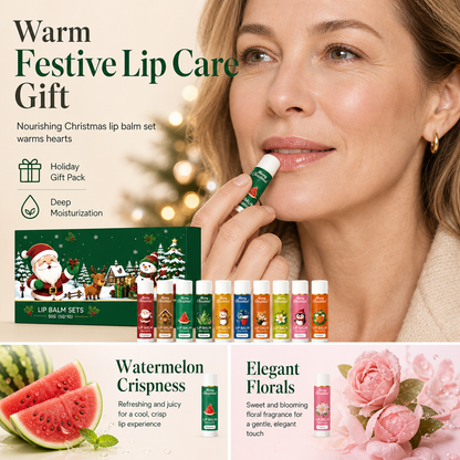 📢📢¡¡50 % DE DESCUENTO!! ⏰  Set de bálsamos labiales hidratantes de Navidad