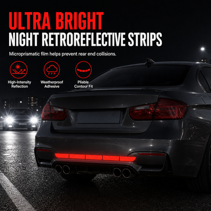 🚗Compra 1 y llévate 1 gratis👍Tiras retrorreflectantes ultra brillantes para parachoques – prisma hexagonal, resistente a la intemperie. Conduce seguro de noche! ✨🛡️