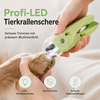 Tijeras para cortar las uñas de las mascotas con luz LED y protector contra salpicaduras
