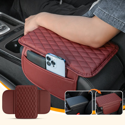 Cojín elevador universal de imitación de cuero para el compartimento del reposabrazos del coche