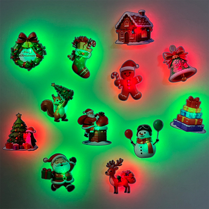 Calcomanías de pared navideñas con luces LED