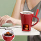 🍫 50% dto. Taza de fondue de chocolate de cerámica con portavelas integrado – mantiene el chocolate a la temperatura ideal. ¡Incluye tenedor de metal y 200 ml! ✨🔥