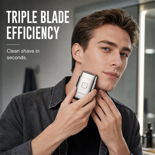 Afeitadora eléctrica portátil para hombre con 3 cuchillas